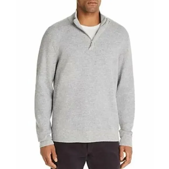 The Men's Store Marled Half-Zip Sweater Gray Ivory Size M 1970